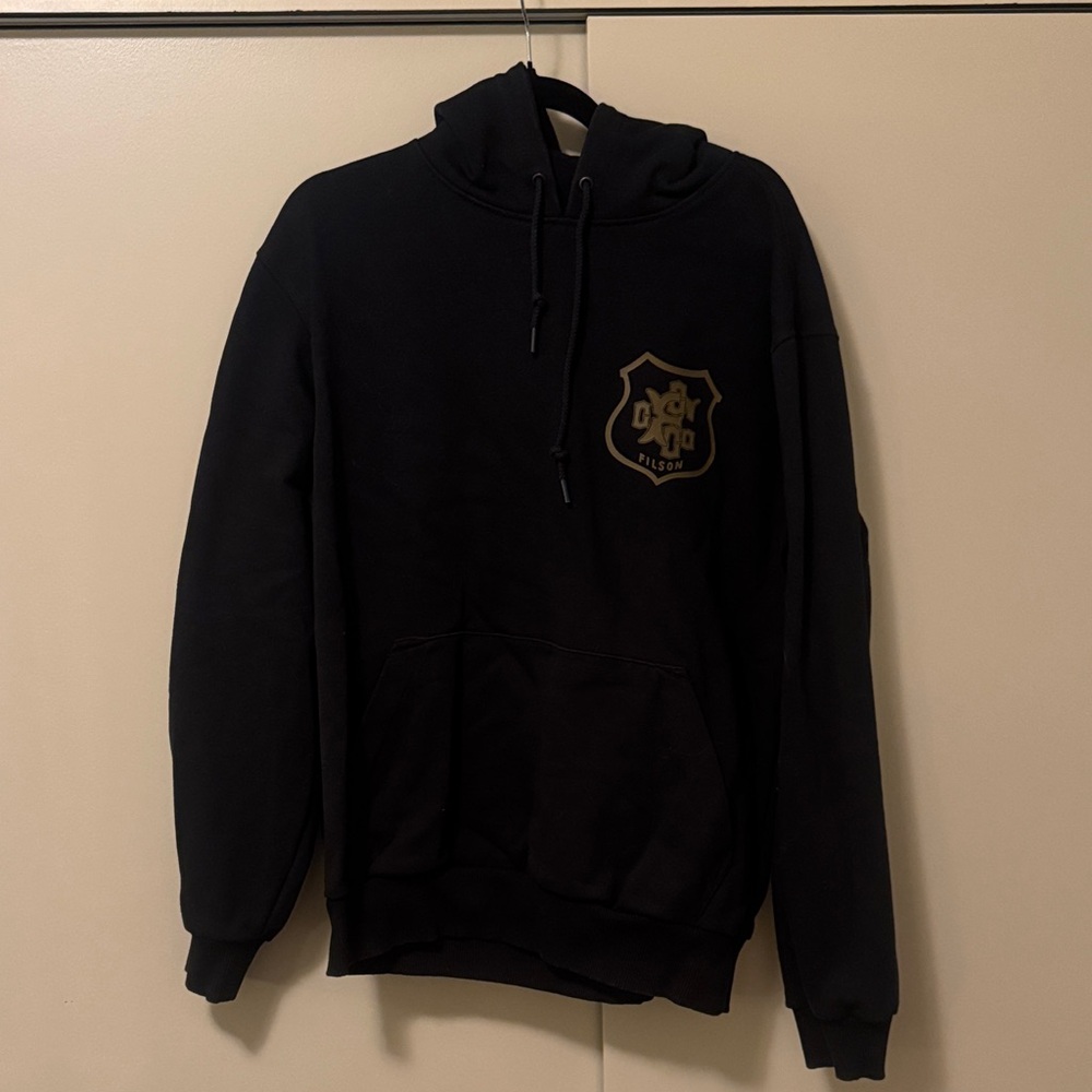 Filson Black Hoodie with Gold Logo